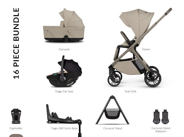 Venicci Tila Pram Ultimate Bundle Latte Beige Tiago