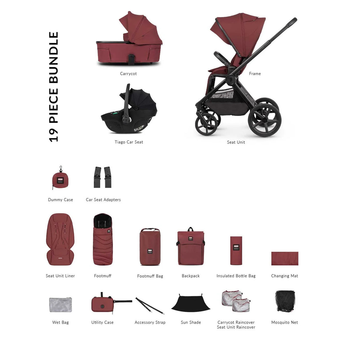 Venicci Upline 3 Hunter 3-in-1 Comfort Bundle Red