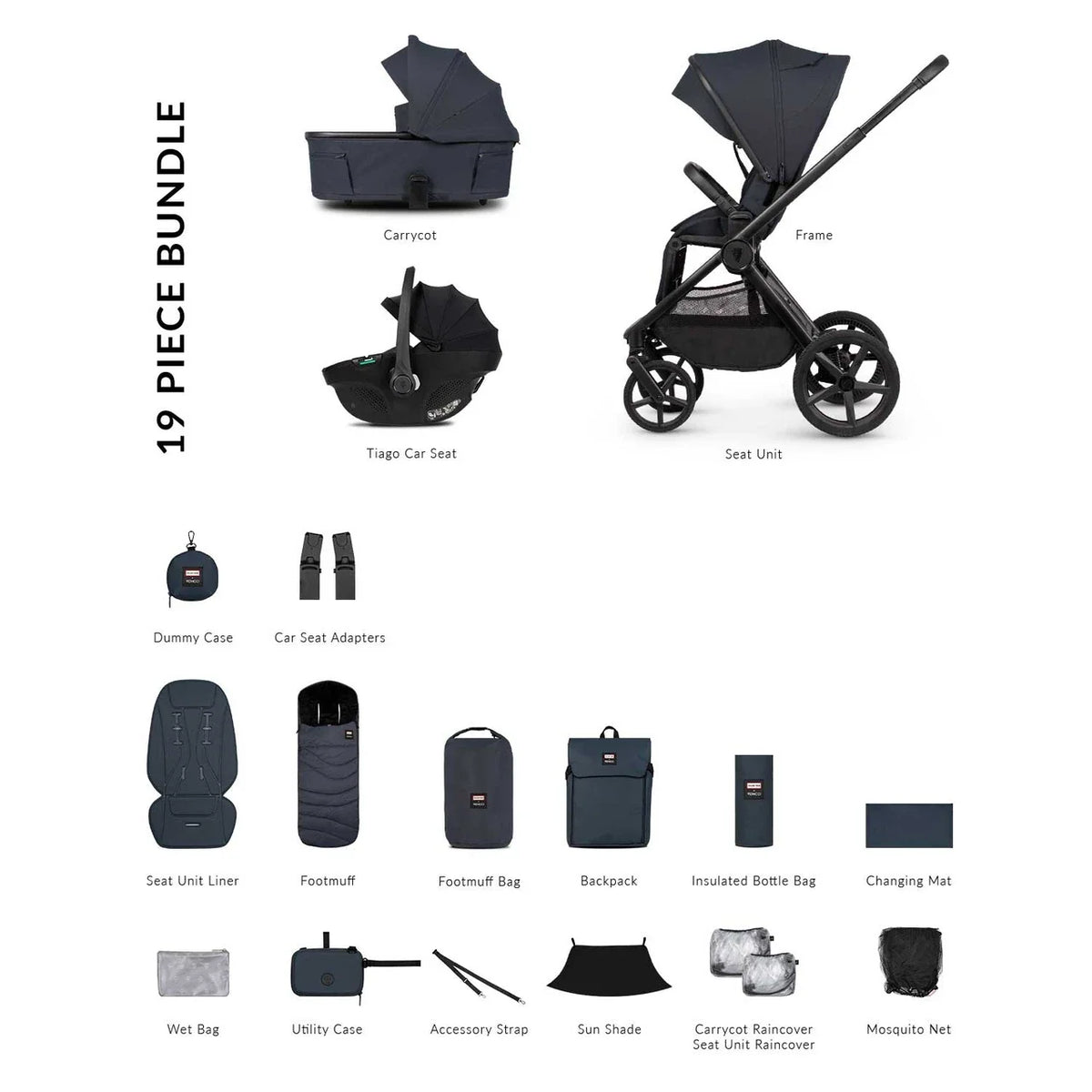 Venicci Upline 3 Hunter 3-in-1 Comfort Bundle Navy