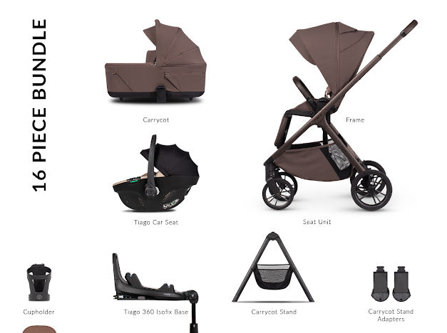 Venicci Tila Pram Ultimate Bundle Noce Beige Tiago *Pre Order End Of May