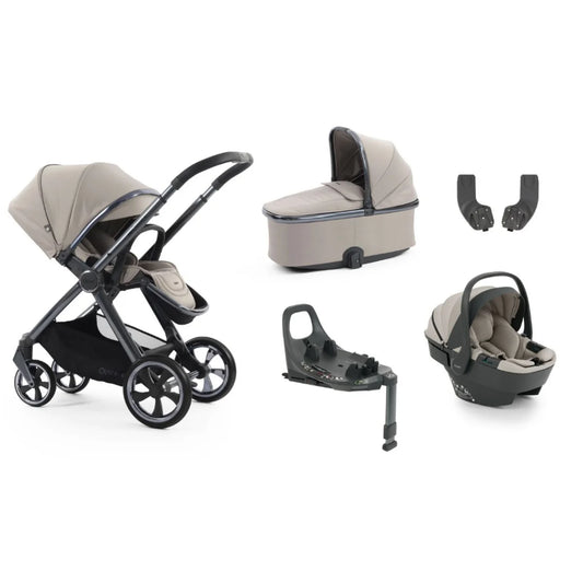 Babystyle Oyster 4 Stone Essentials Travel System with Capsule 360 Car Seat & Rotating ISOFIX Base