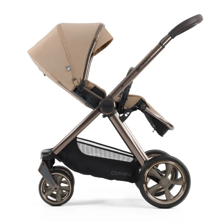 Babystyle Oyster 4 Fawn Essentials Travel System with Capsule 360 Car Seat & Rotating ISOFIX Base