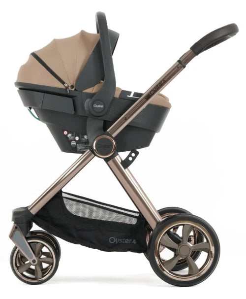 Babystyle Oyster 4 Fawn Essentials Travel System with Capsule 360 Car Seat & Rotating ISOFIX Base