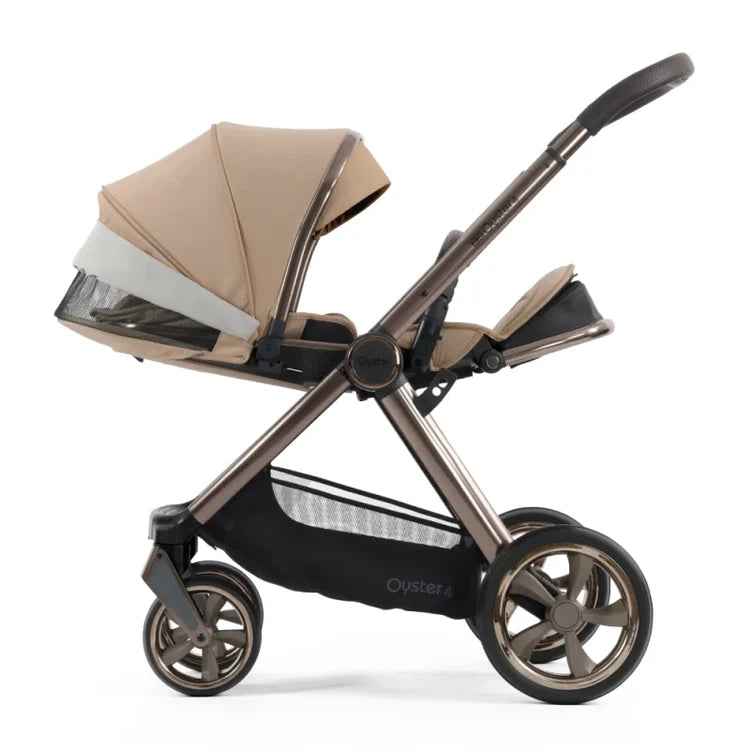 Babystyle Oyster 4 Fawn Essentials Travel System with Capsule 360 Car Seat & Rotating ISOFIX Base