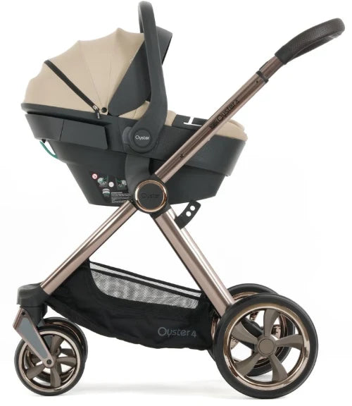 Babystyle Oyster 4 Buttermilk Essentials Travel System with Capsule 360 Car Seat & Rotating ISOFIX Base