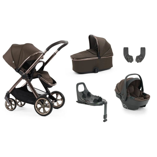 Babystyle Oyster 4 Chocolate Velvet Essentials Travel System with Capsule 360 Car Seat & Rotating ISOFIX Base