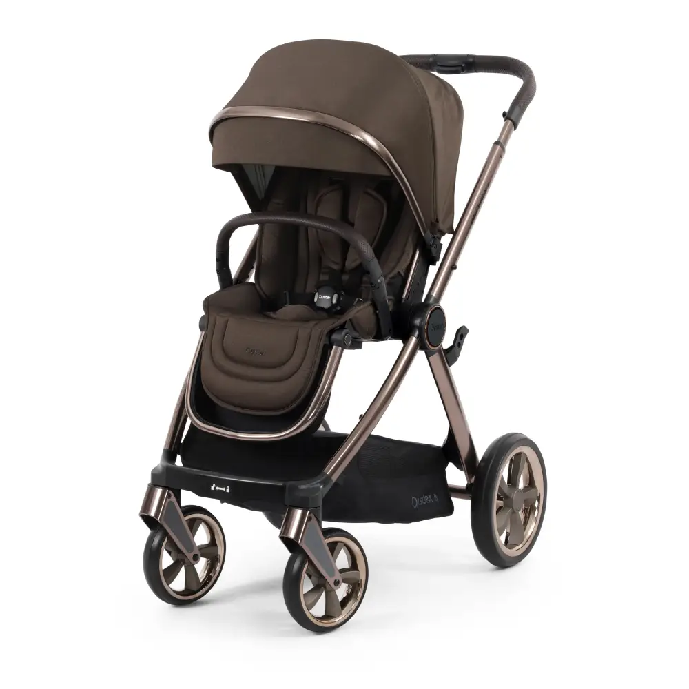 Babystyle Oyster 4 Chocolate Velvet Essentials Travel System with Capsule 360 Car Seat & Rotating ISOFIX Base