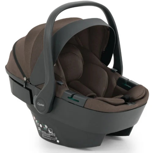 Babystyle Oyster 4 Chocolate Velvet Essentials Travel System with Capsule 360 Car Seat & Rotating ISOFIX Base
