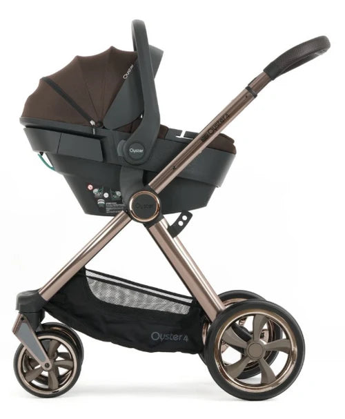 Babystyle Oyster 4 Chocolate Velvet Essentials Travel System with Capsule 360 Car Seat & Rotating ISOFIX Base