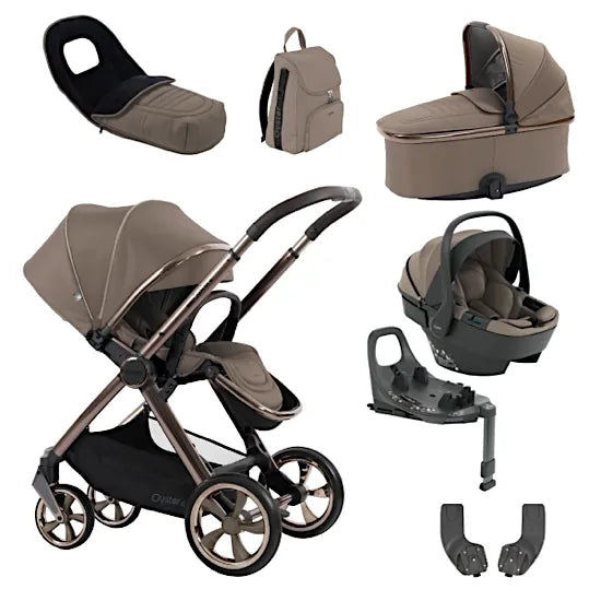 Babystyle Oyster 4 Mink Luxury Travel System with Capsule 360 Car Seat & Rotating ISOFIX Base