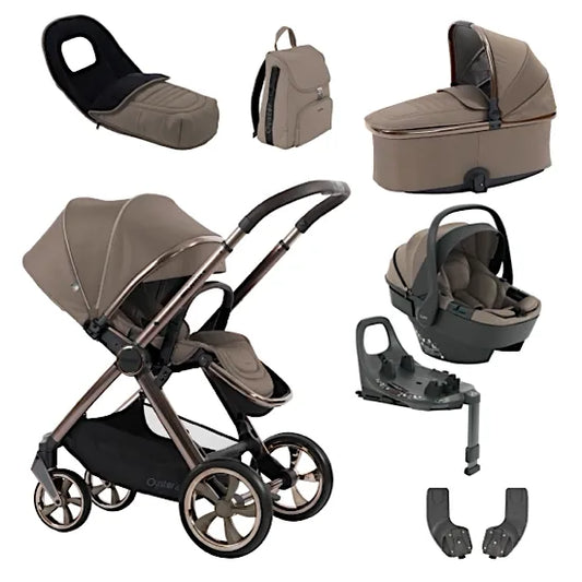 Babystyle Oyster 4 Mink Luxury Travel System with Capsule 360 Car Seat & Rotating ISOFIX Base