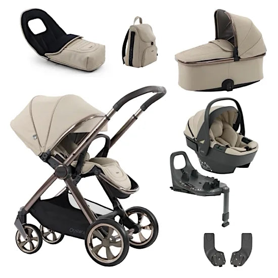 Babystyle Oyster 4 Buttermilk Luxury Travel System with Capsule 360 Car Seat & Rotating ISOFIX Base
