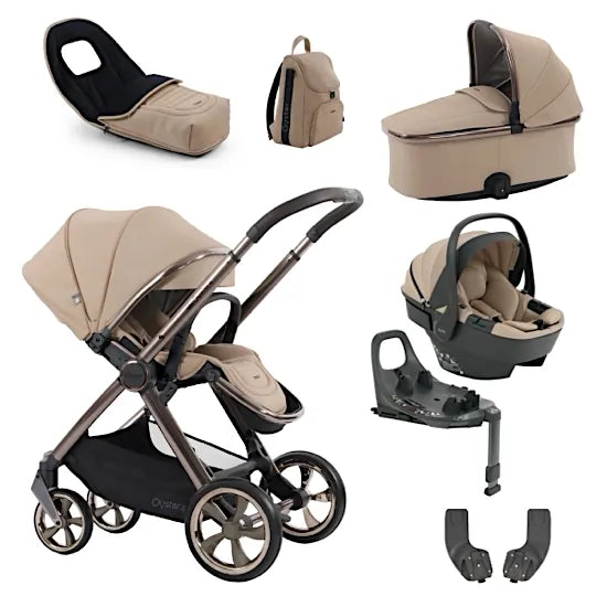 Babystyle Oyster 4 Mink Essentials Travel System with Capsule 360 Car Seat & Rotating ISOFIX Base