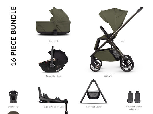 Venicci Tila Pram Ultimate Bundle Olive Beige Tiago *Pre Order End Of May