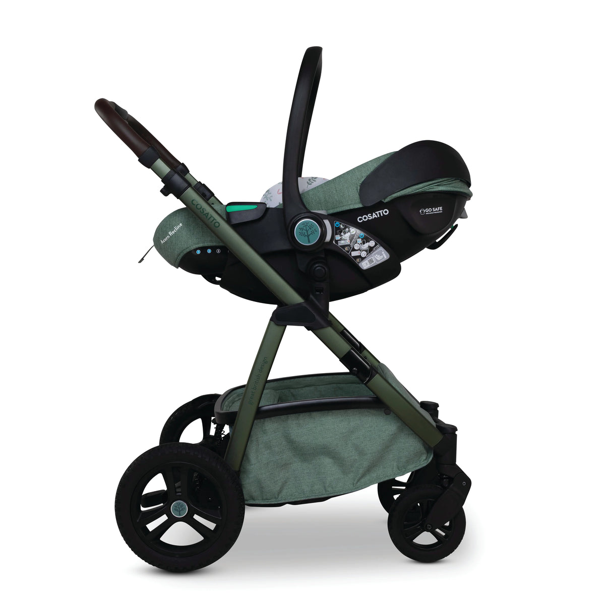 Cosatto Wow 3 All Stage Family Rotate & Recline 2 Base Bundle Meadow