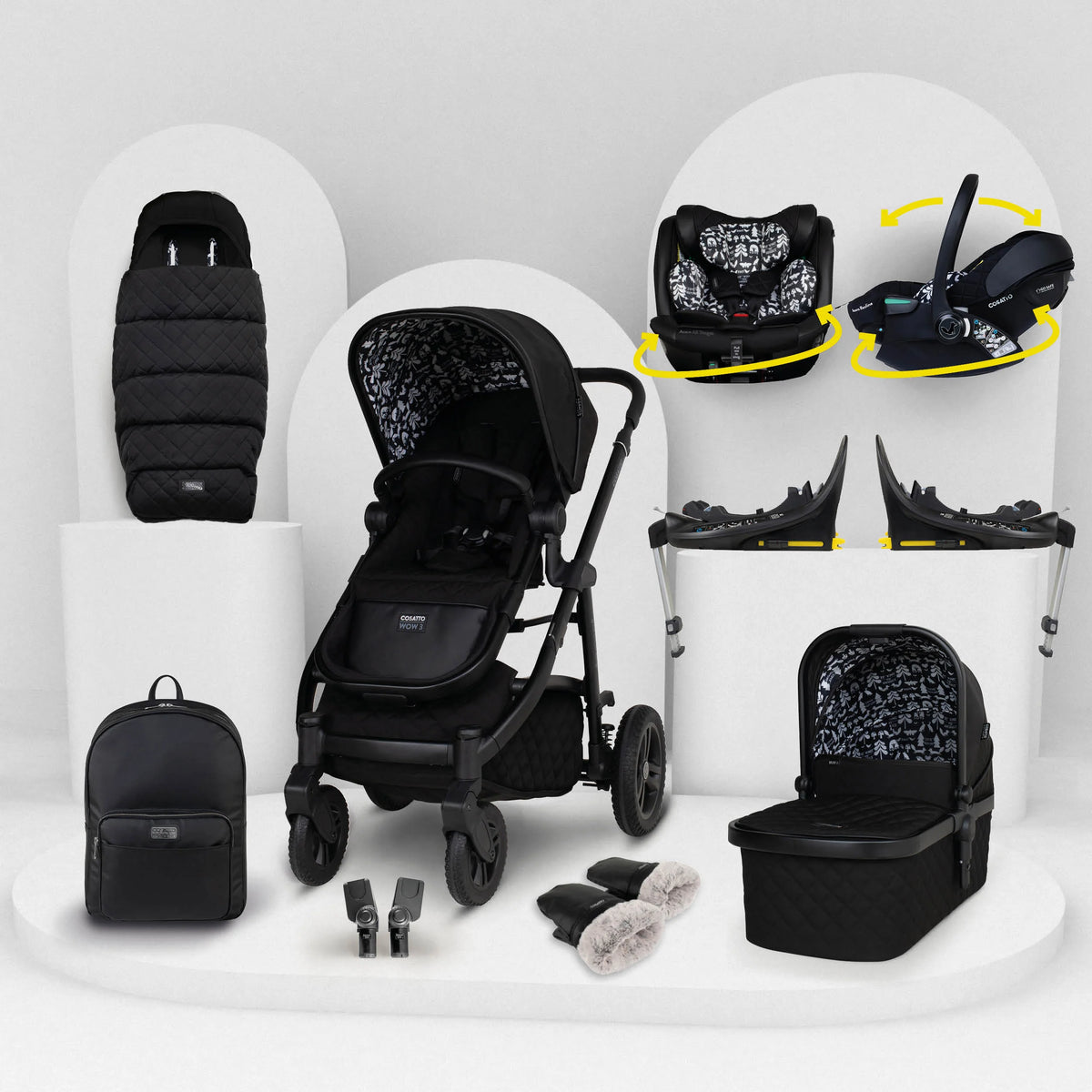 Cosatto Wow 3 All Stage Family Rotate & Recline 2 Base Bundle Silohette