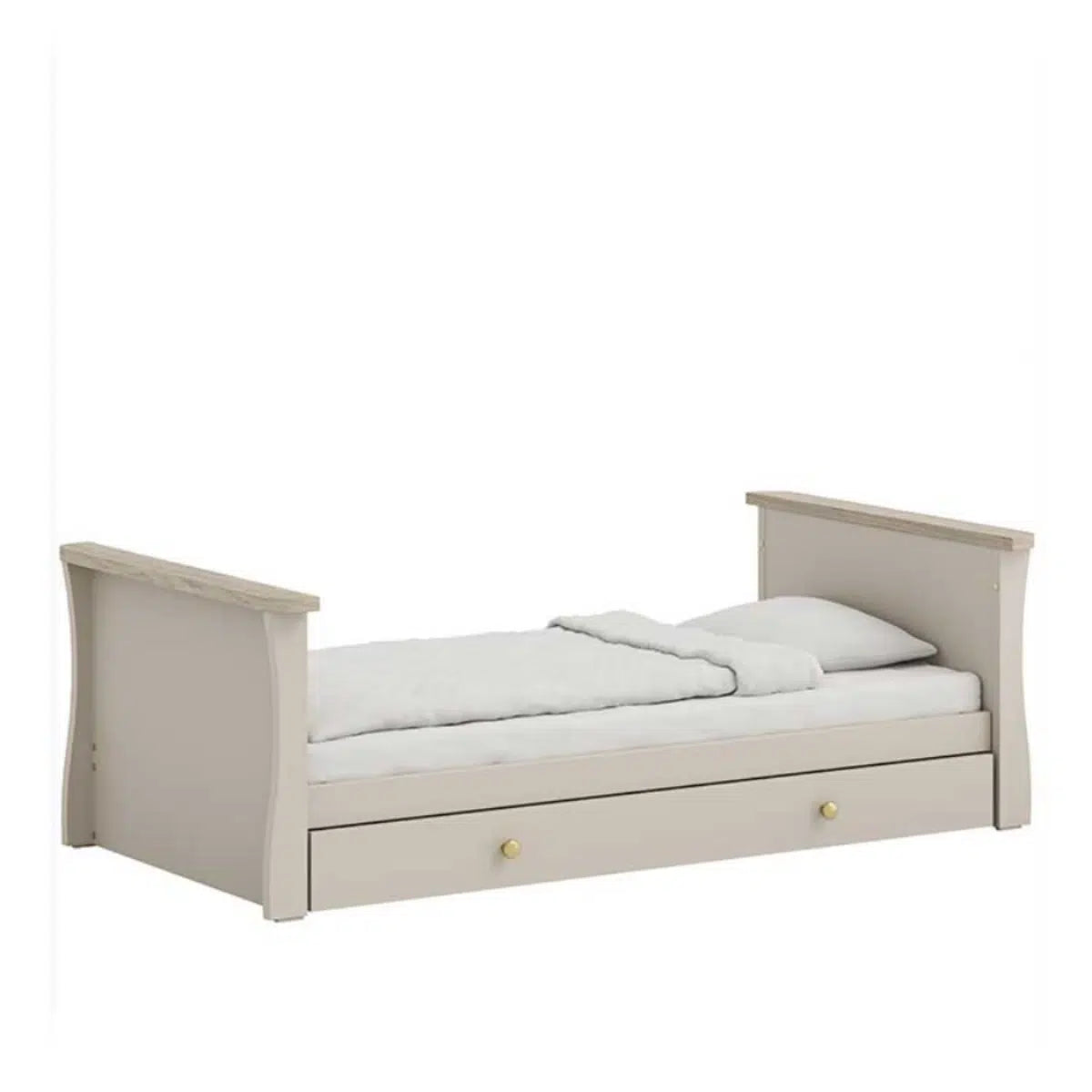 Little Acorns Davina 2 Piece Room Set with Drawer – Cashmere/Grey Ash Bamboo Mattress Drape