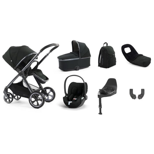 BabyStyle Oyster4 Pushchair Luxury 7 Piece Bundle with Cybex Cloud T i-Size Car Seat and Base - Black Olive  *Message to check delivery estimate