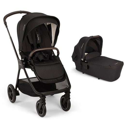 Nuna Triv Next Stroller and Lytl Folding Carrycot - Caviar