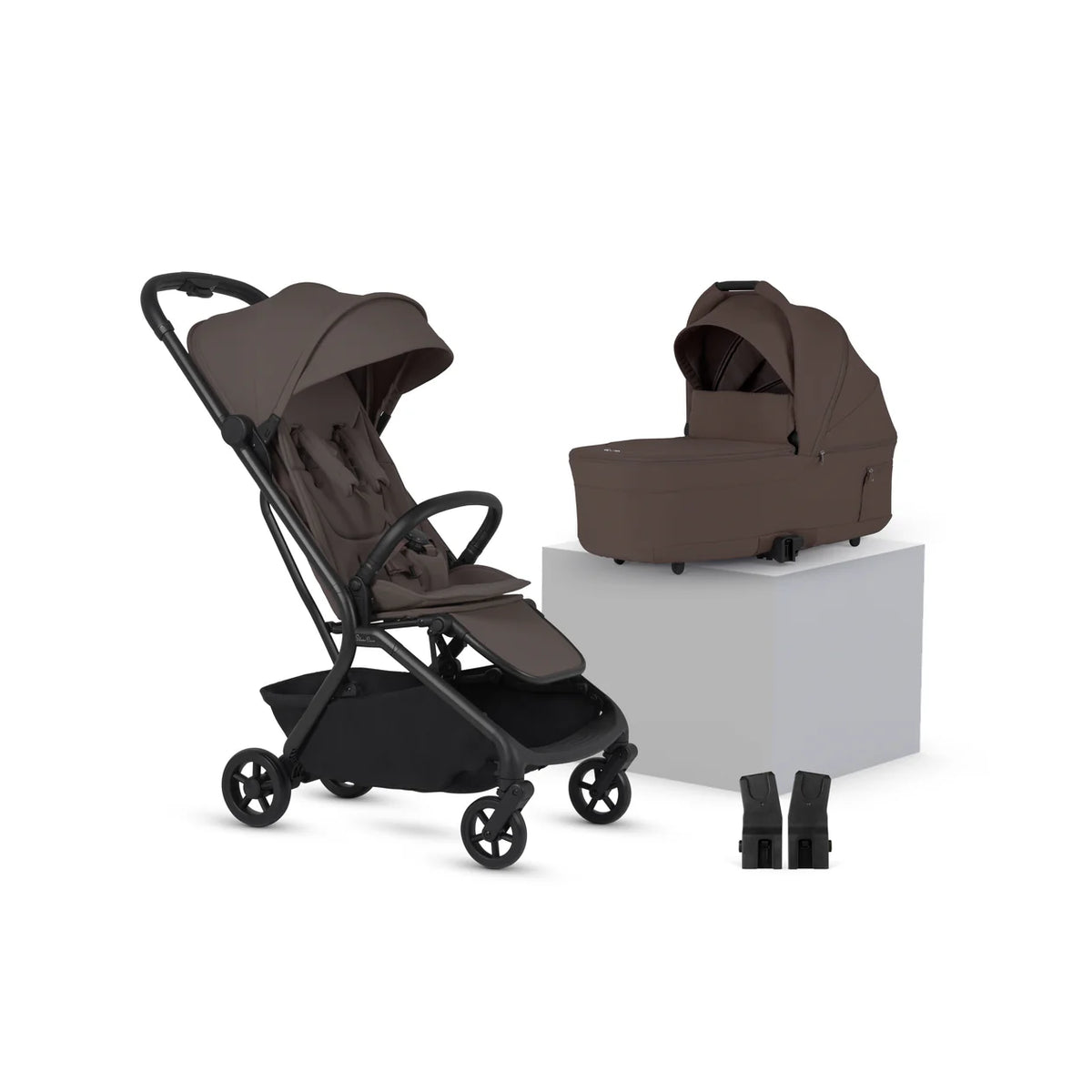 Silver Cross Nia Compact Travel Stroller with Carrycot (6 Piece) Chocolate