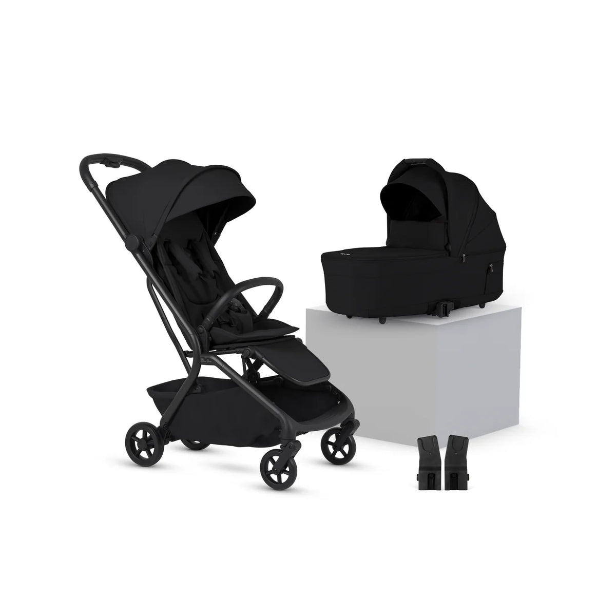 Silver Cross Nia Compact Travel Stroller with Carrycot (6 Piece) Onyx