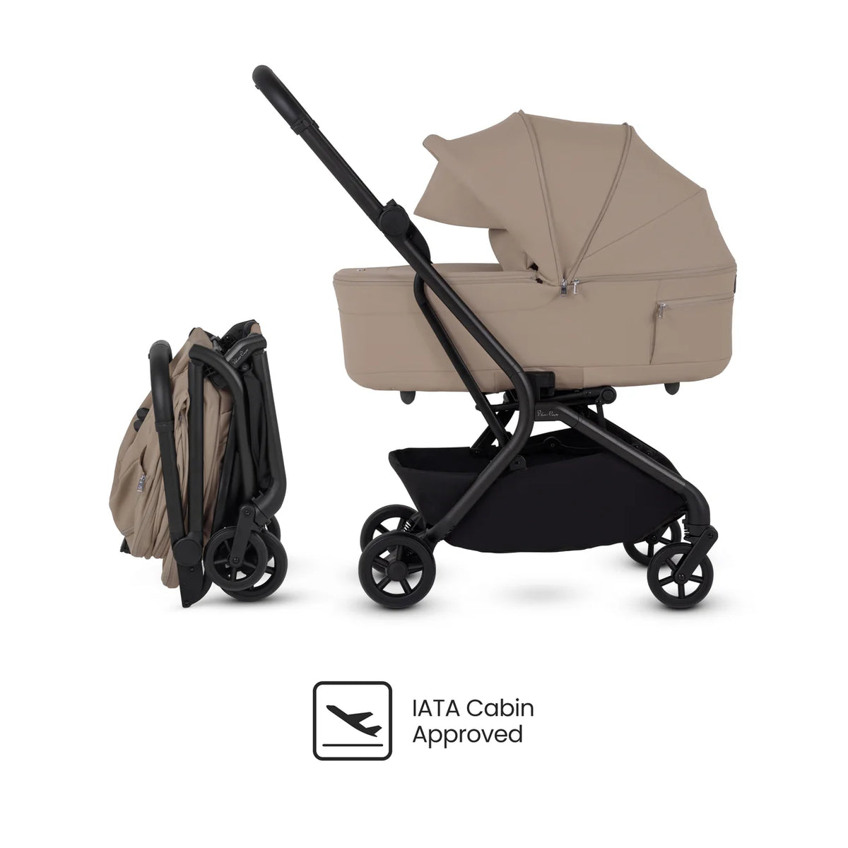 Silver Cross Nia Compact Travel System with Accessory Pack (12 Piece) Champagne