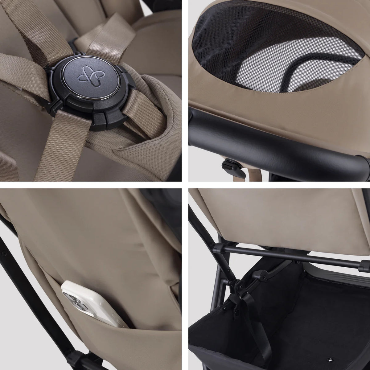 Silver Cross Nia Compact Travel System with Accessory Pack (12 Piece) Champagne
