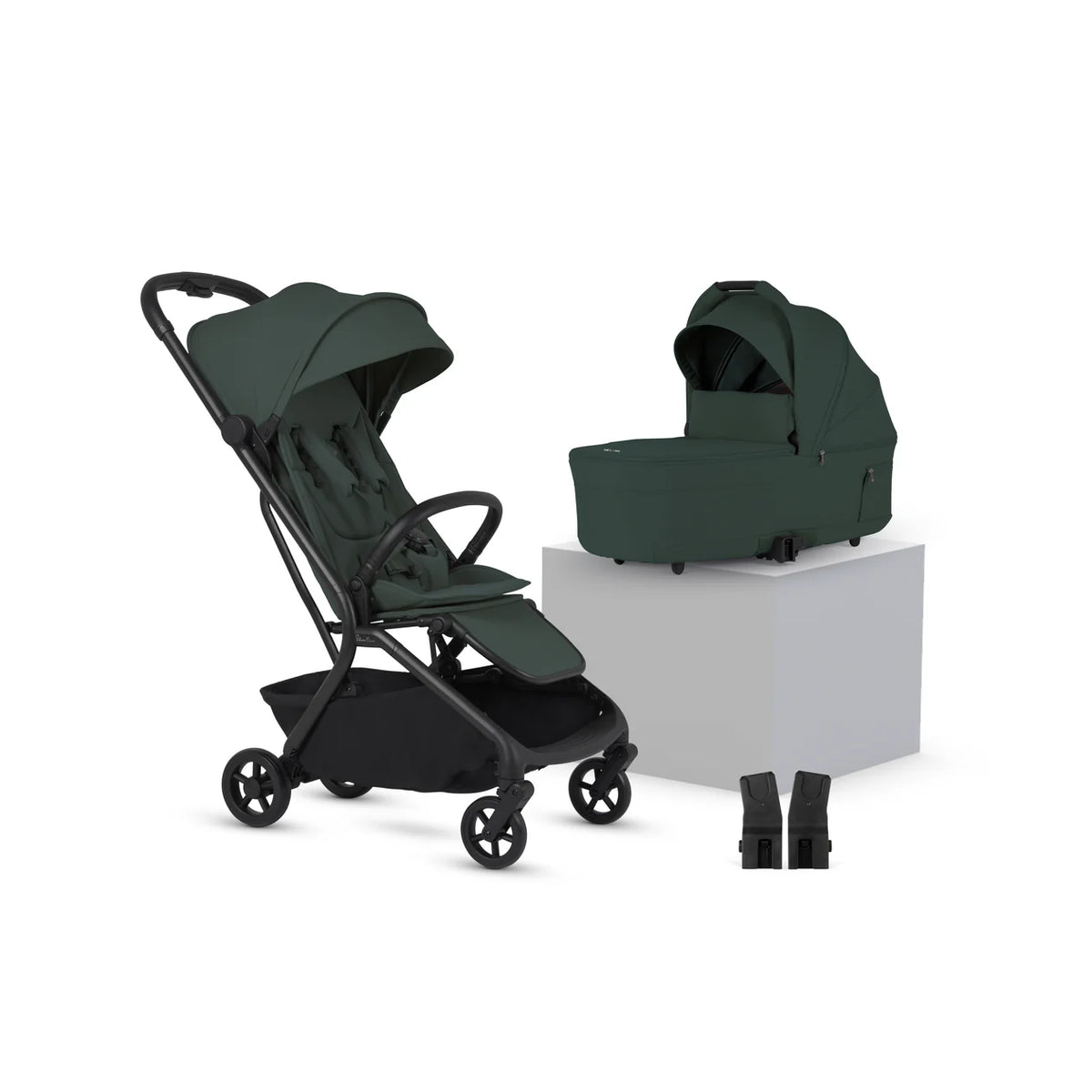 Silver Cross Nia Compact Travel Stroller with Carrycot (6 Piece) Conifer