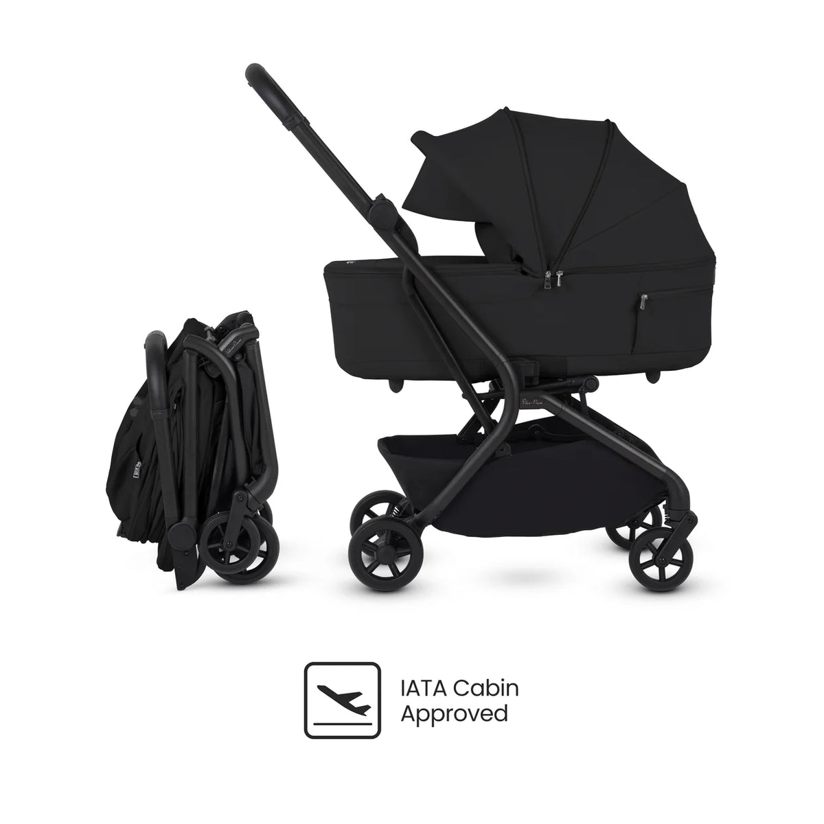 Silver Cross Nia Compact Travel System with Accessory Pack (12 Piece) Onyx