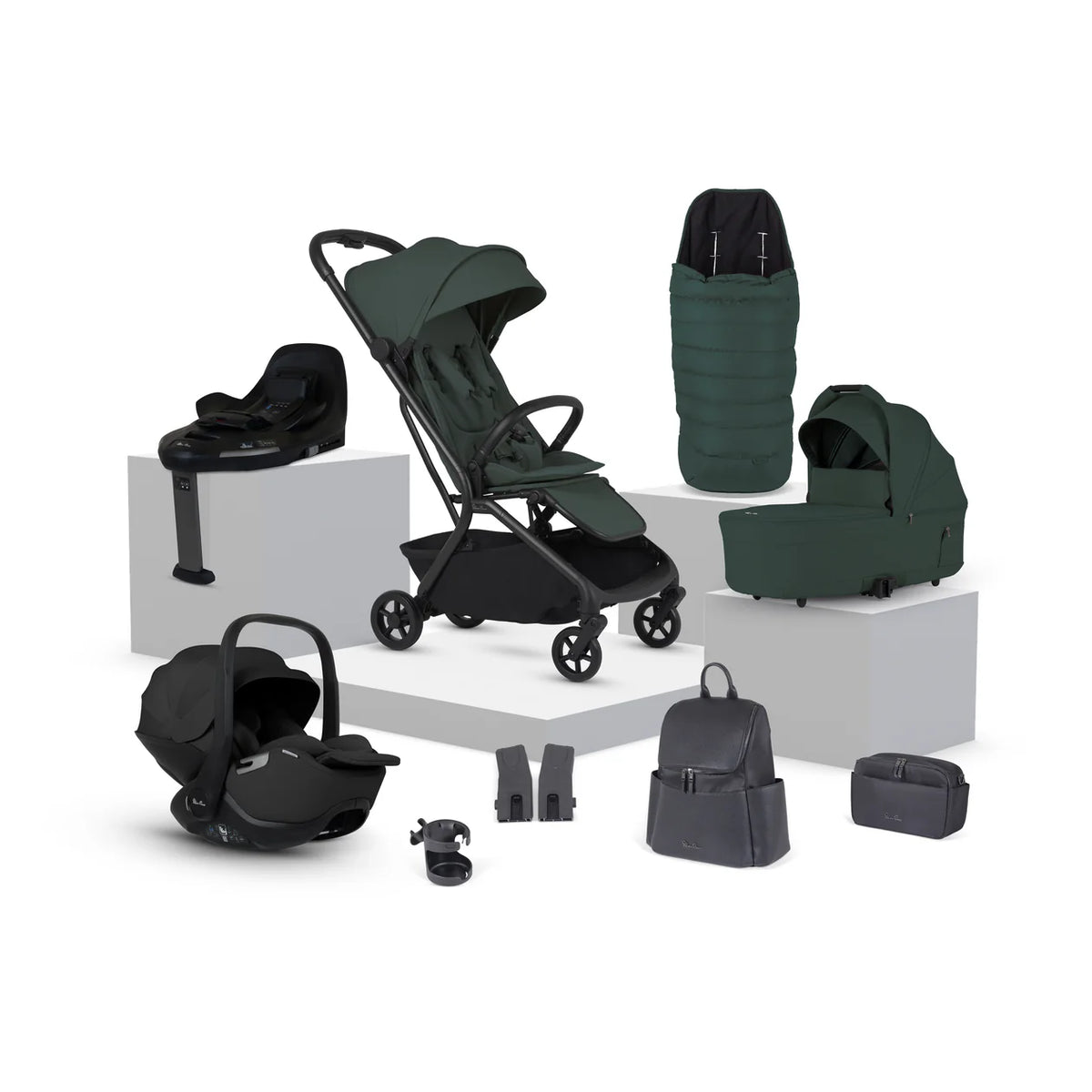 Silver Cross Nia Compact Travel System with Accessory Pack (12 Piece) Confier