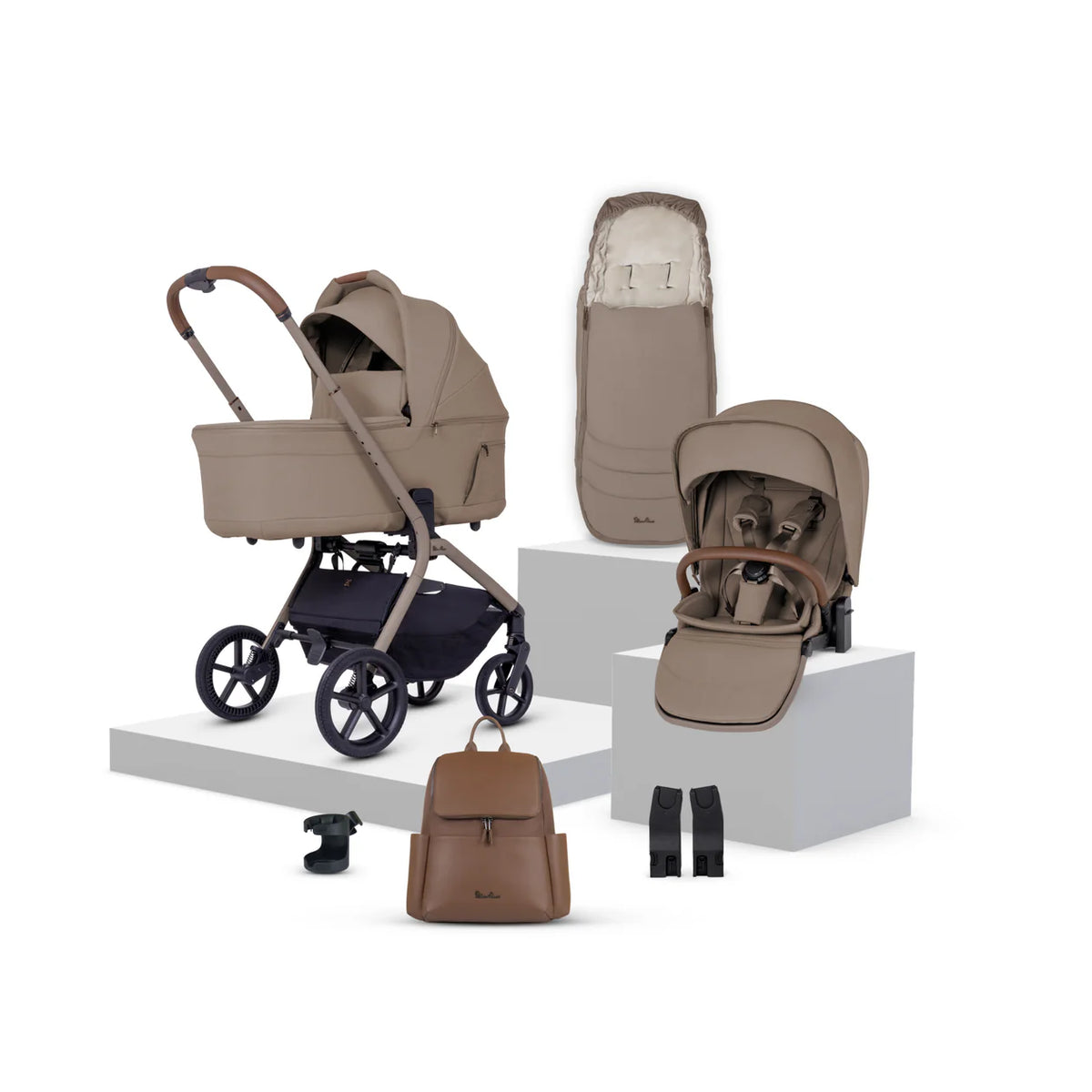 Silver Cross Breez Champagne Travel System Accessory Bundle (10 Piece)