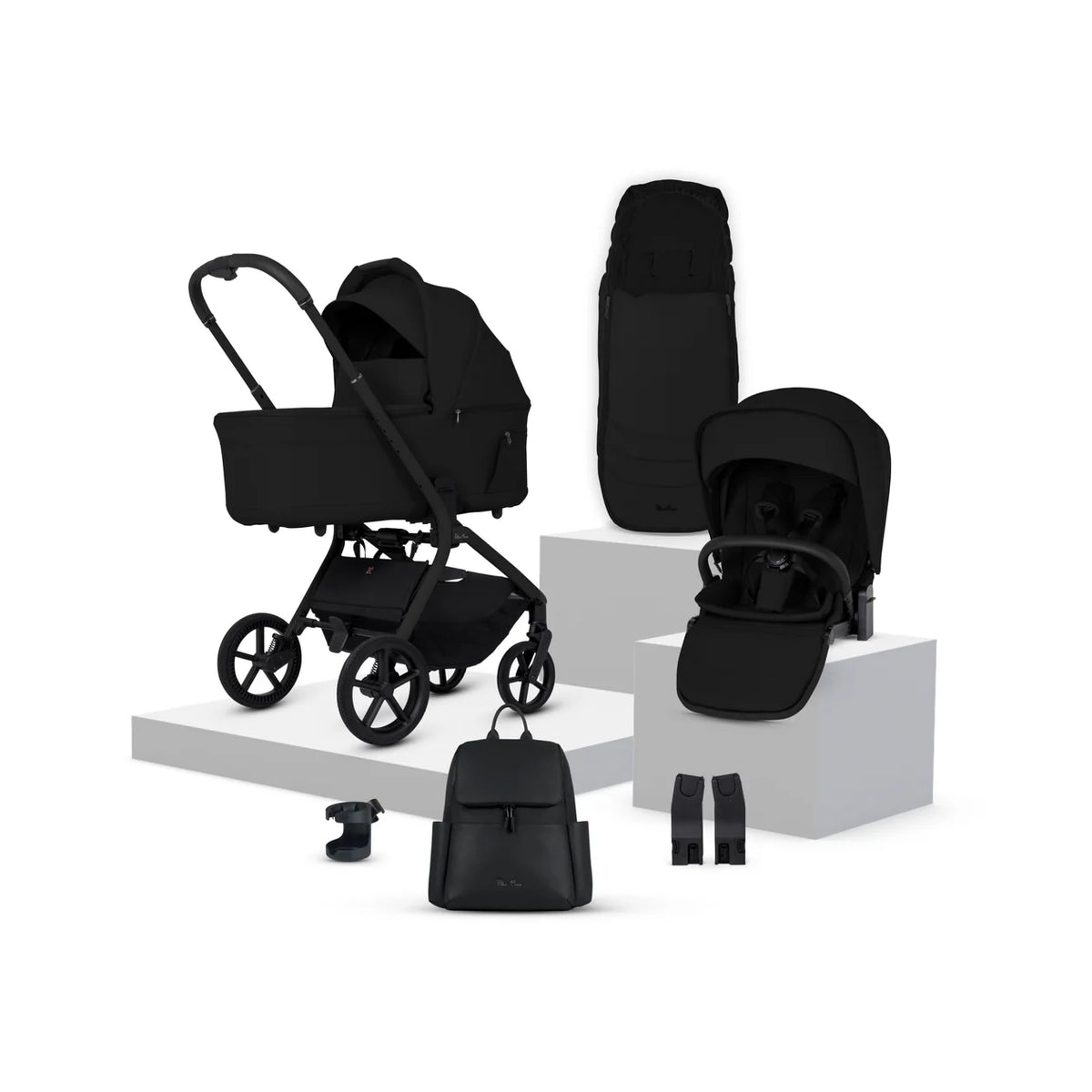 Silver Cross Breez Onyx Travel System Accessory Bundle (10 Piece)