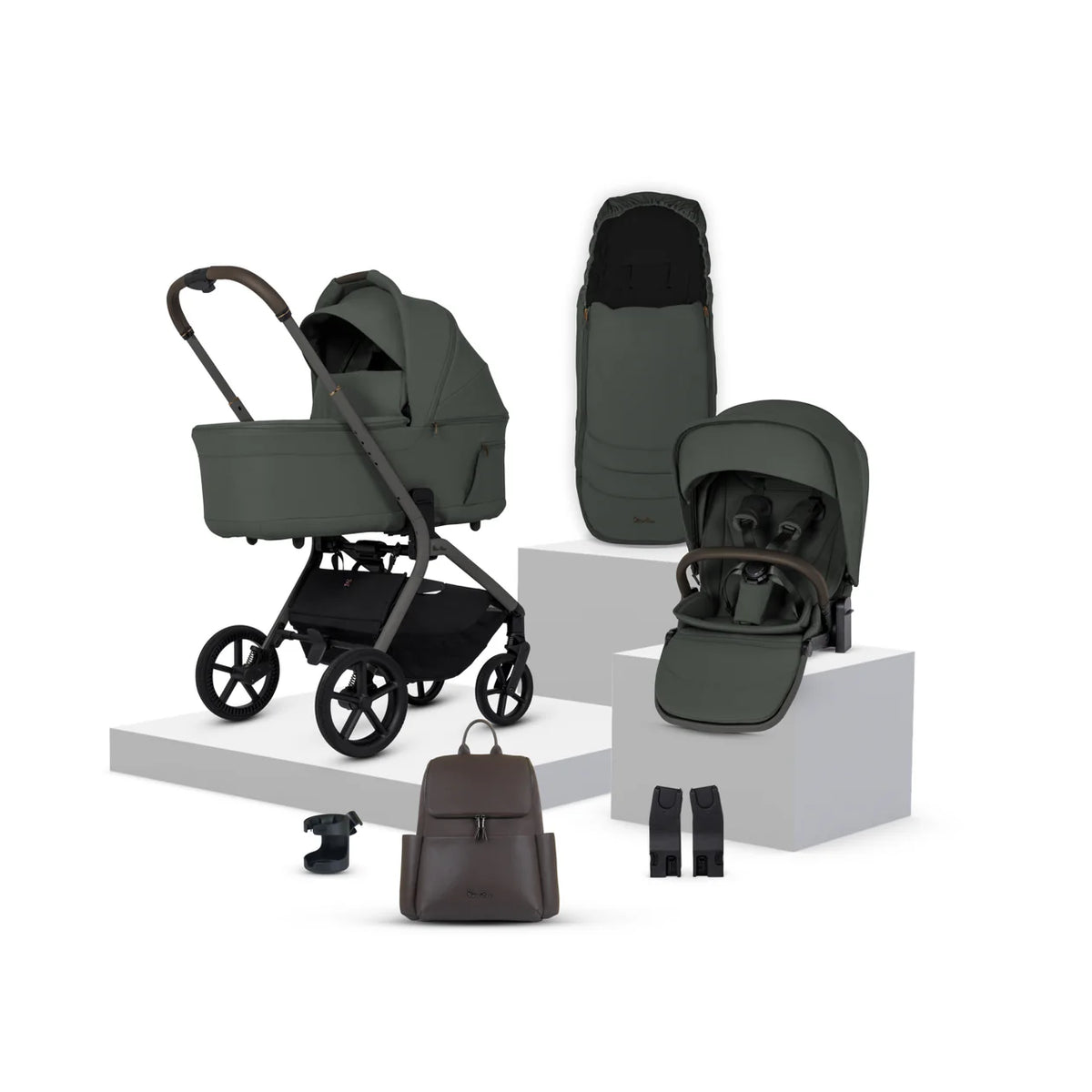 Silver Cross Breez Pewter Travel System Accessory Bundle (10 Piece)