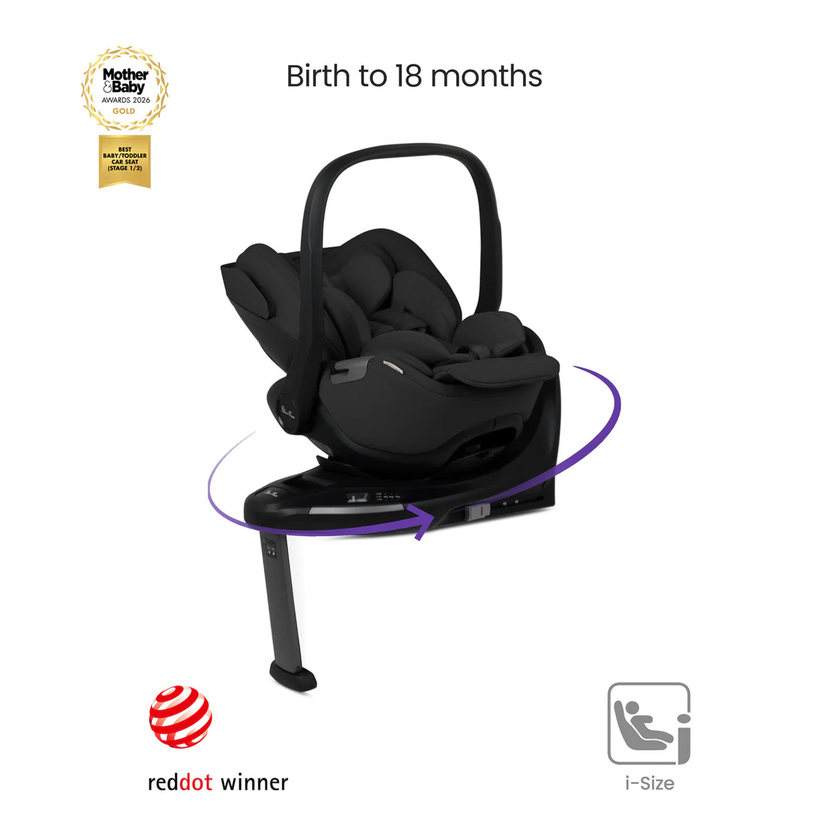 Silver Cross Breez Pewter Travel System Ultimate 360 Infant Carrier Bundle (12 piece)