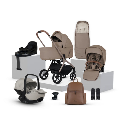 Silver Cross Breez Champagne Travel System Ultimate 360 Infant Carrier Bundle (12 piece)