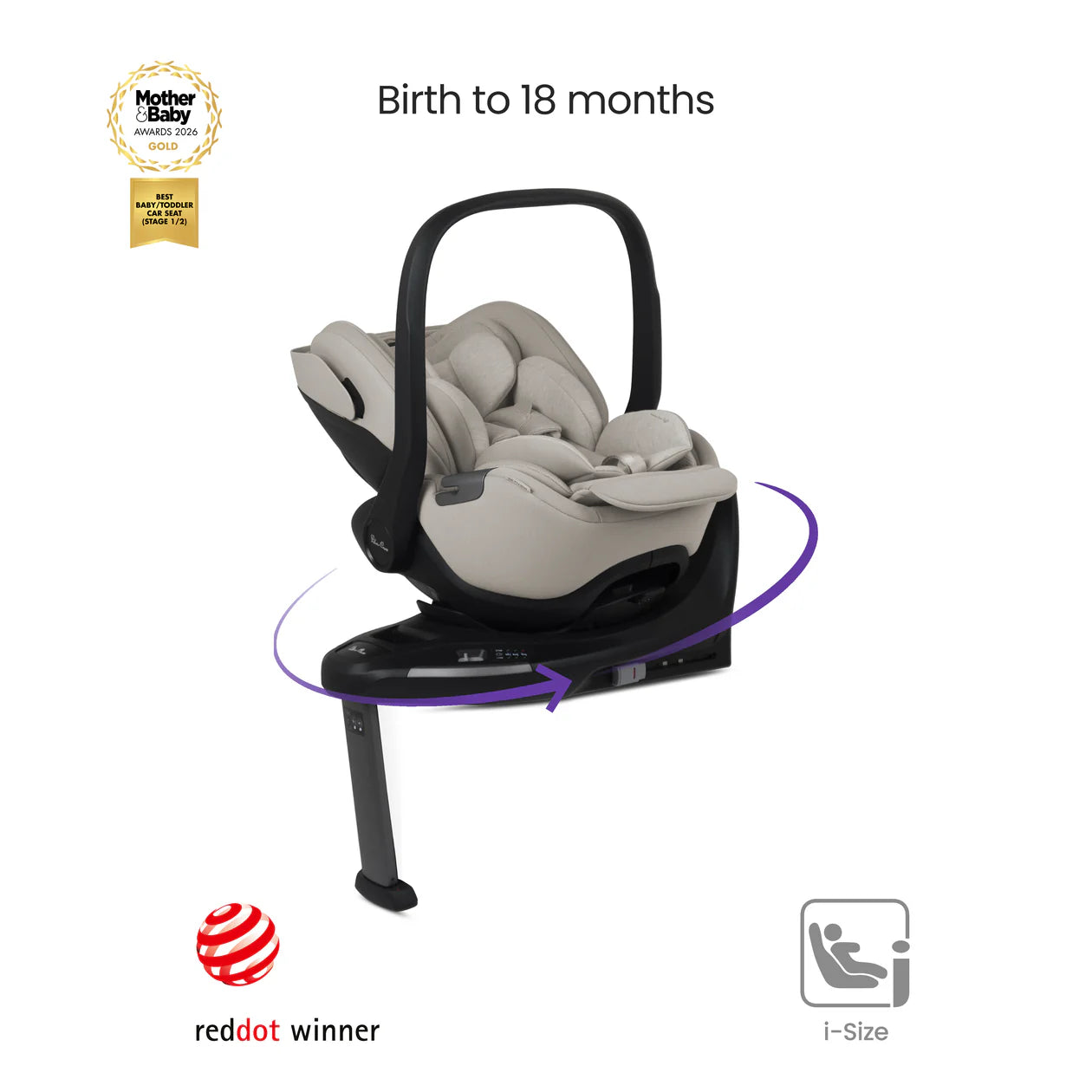 Silver Cross Breez Champagne Travel System Ultimate 360 Infant Carrier Bundle (12 piece)