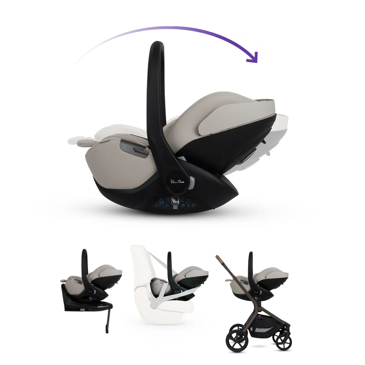 Silver Cross Breez Maple Travel System Ultimate 360 Family Car Seat Bundle (13 piece) Black Car Seat