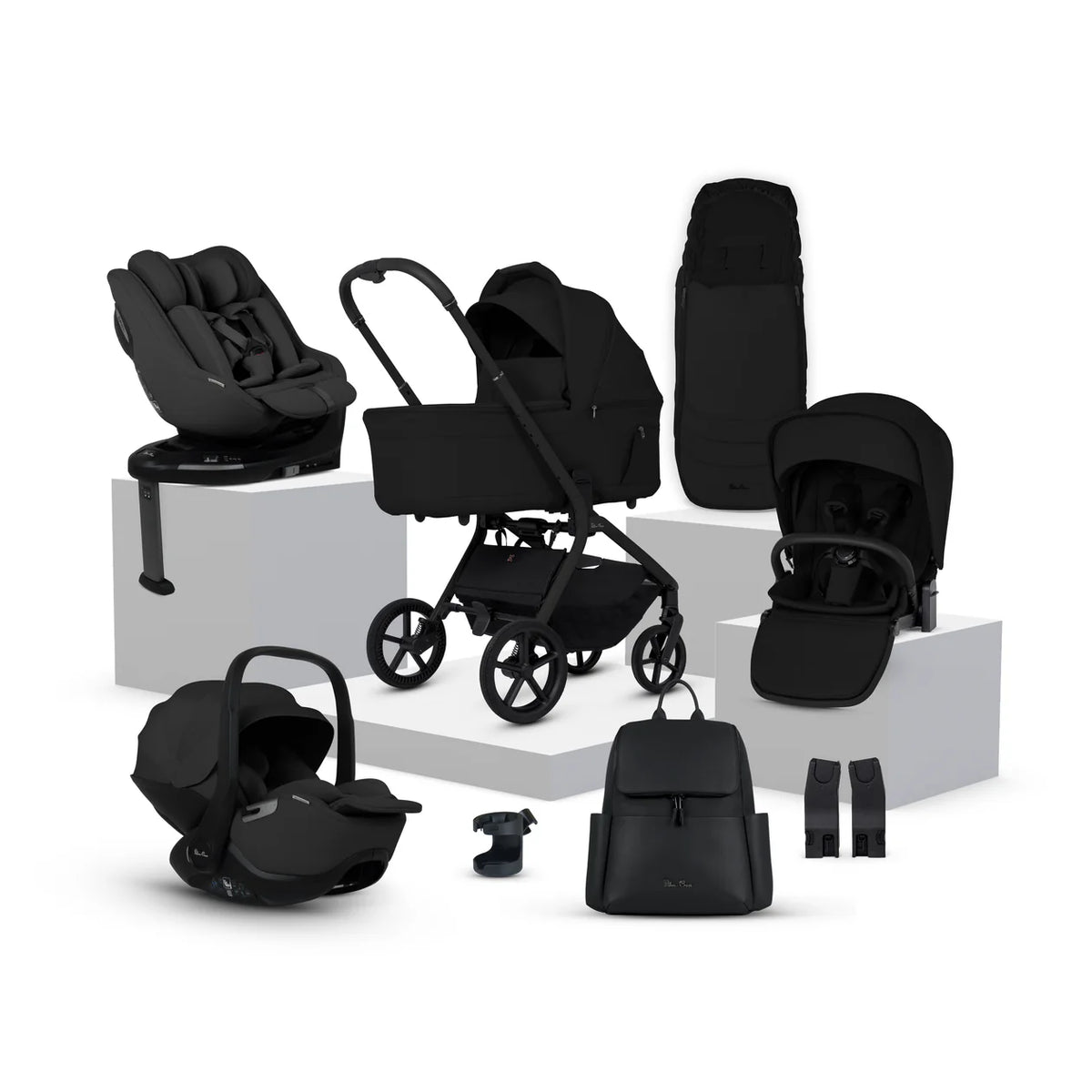 Silver Cross Breez Onyx Travel System Ultimate 360 Family Car Seat Bundle (13 piece)