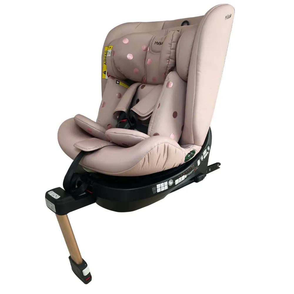 MBCSSPIN i-Size (40-150cm) Spin Car Seat - Pink Polka