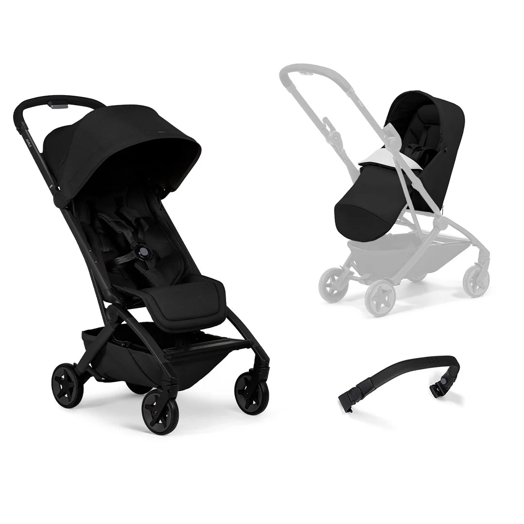 Joolz Aer2 Compact Stroller - Space Black With Nest Seat and Bumper Bar