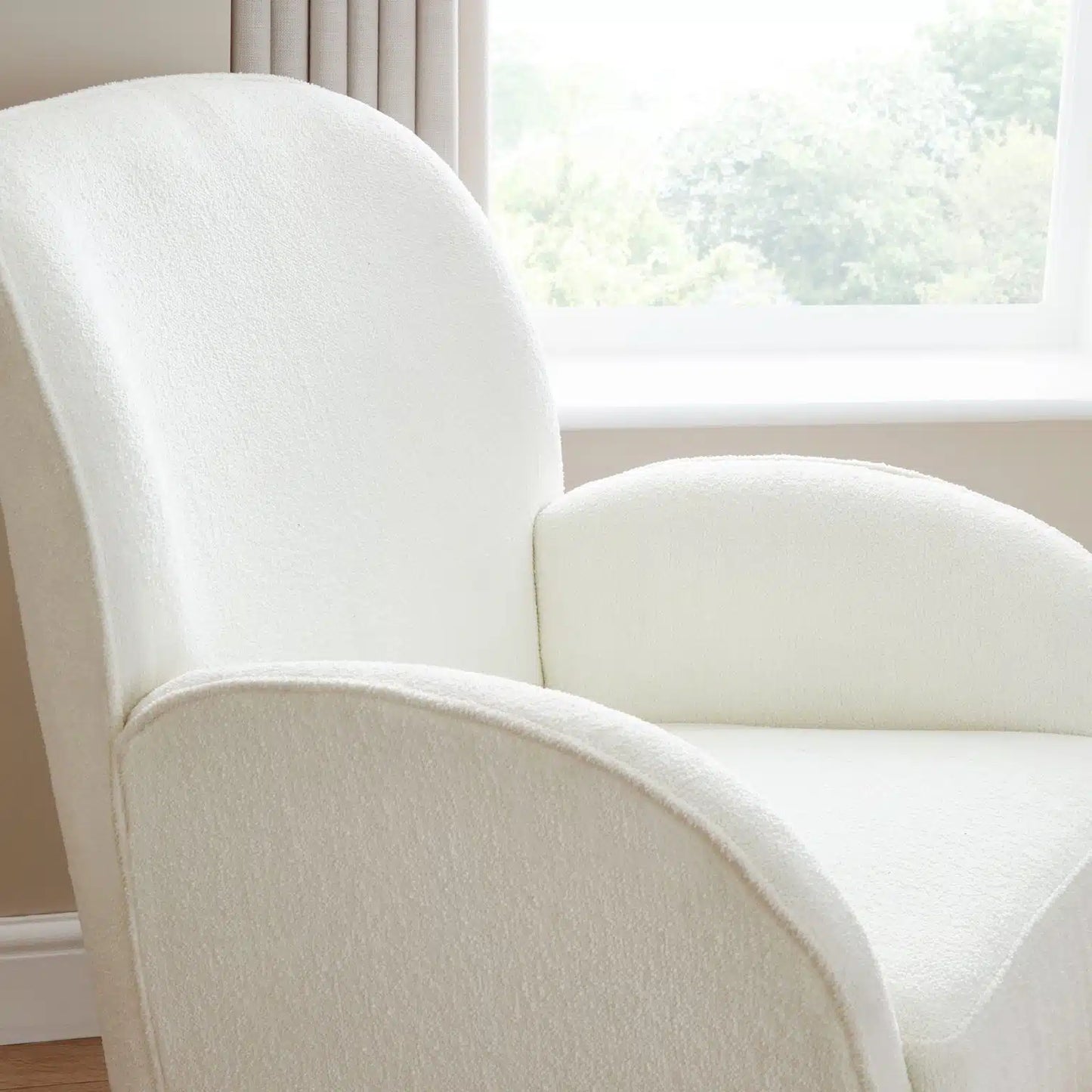 Babymore Freya Nursing Chair with Footstool – Off White Bouclé *AUGUST OFFER