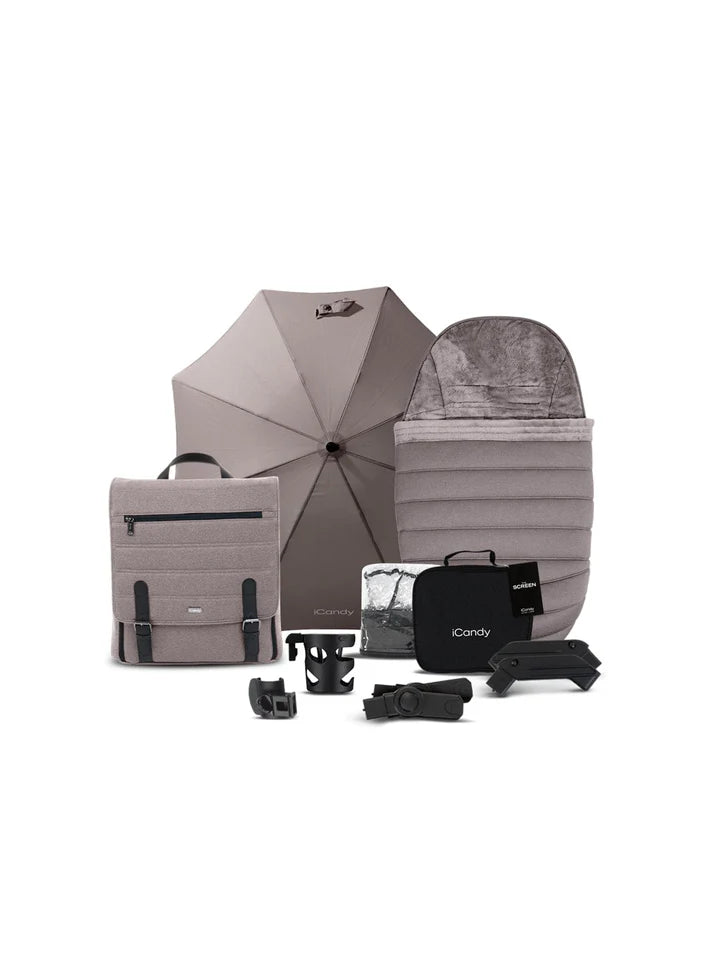 iCandy Peach 7 Pushchair & Accessories Bundle, Porcini
