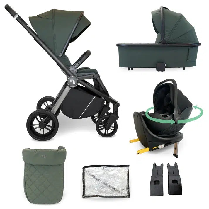 My Babiie Travel System 3 in 1 - MB450 i-Size With Spin 360 Car Seat and Isofix - Green
