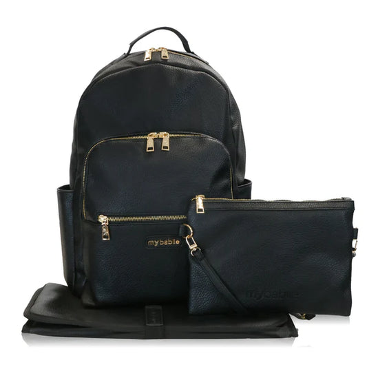 My babiie Backpack Pro Changing Bag - Black / Gold