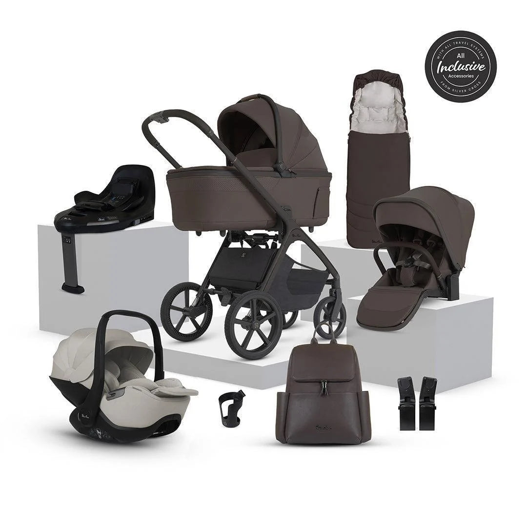 Silver Cross Cove 2 Ultimate Bundle - Chocolate Natural Taupe Car Seat