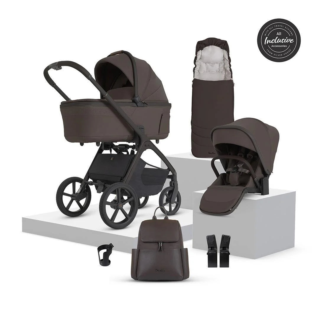 Silver Cross Cove 2 Pushchair with Accessory Bundle Chocolate
