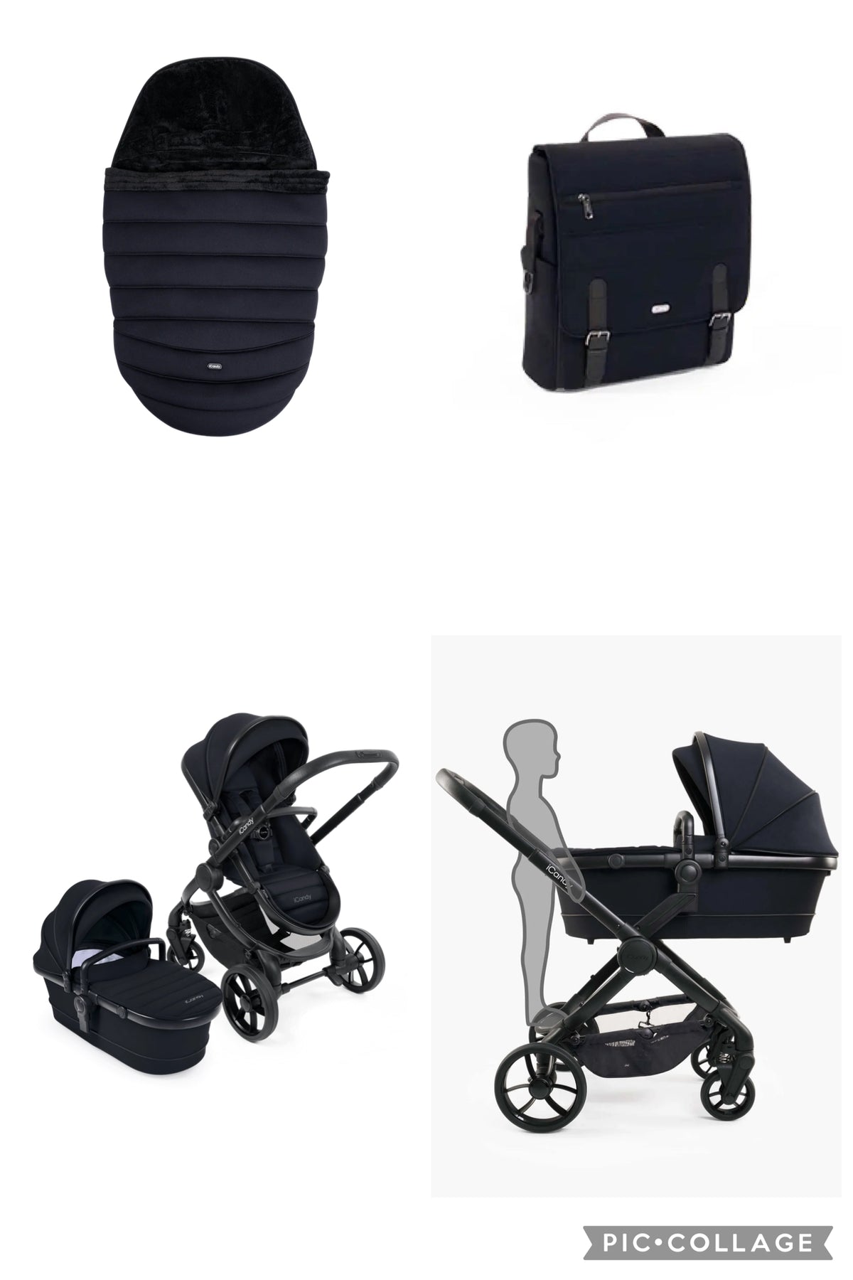 iCandy Peach 7 With Bag and Footmuff Ex Display Black