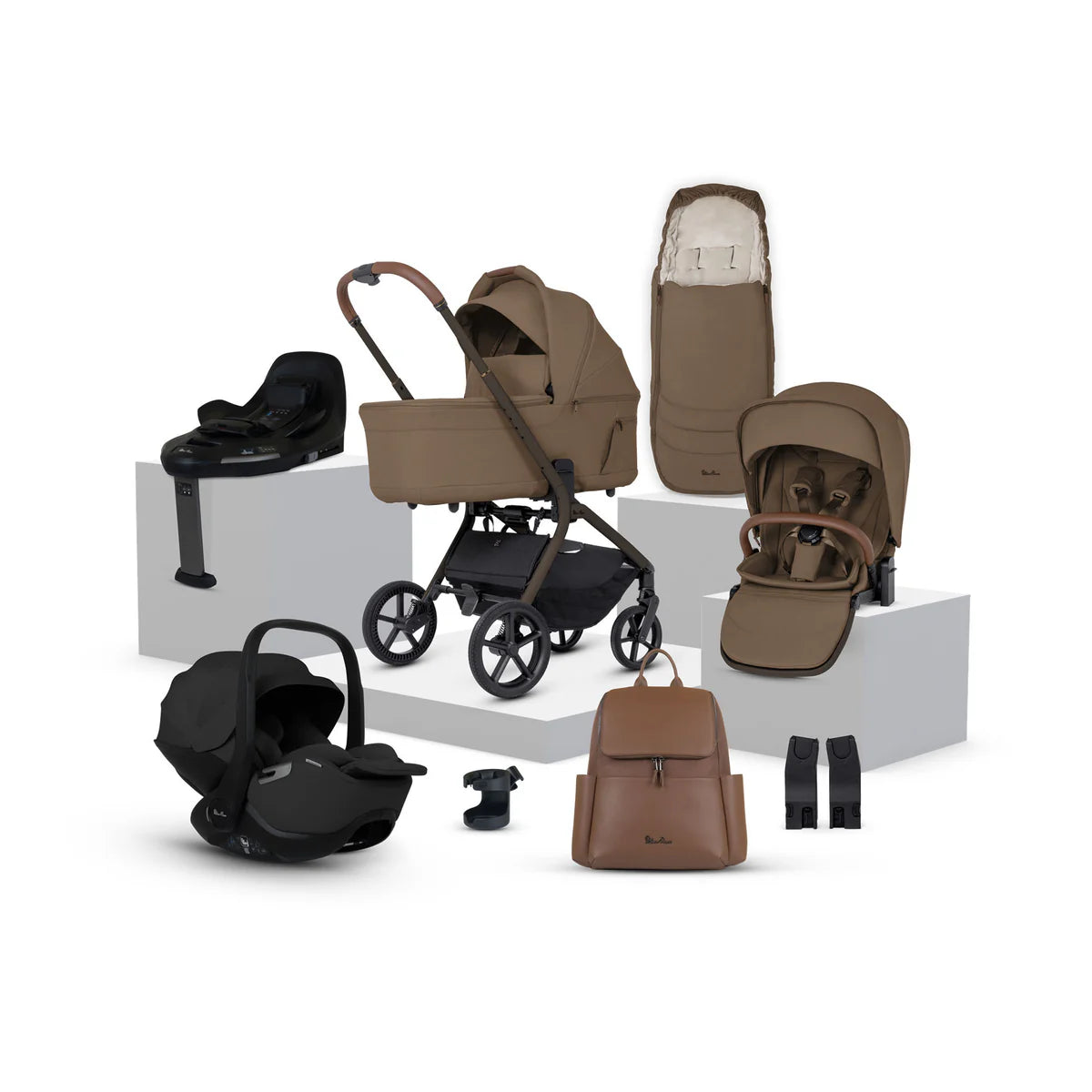 Silver Cross Breez Maple Travel System Ultimate 360 Infant Carrier Bundle (12 piece) Black Car Seat