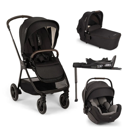 Nuna TRIV Next Travel System Caviar With Arra Flex Car Seat