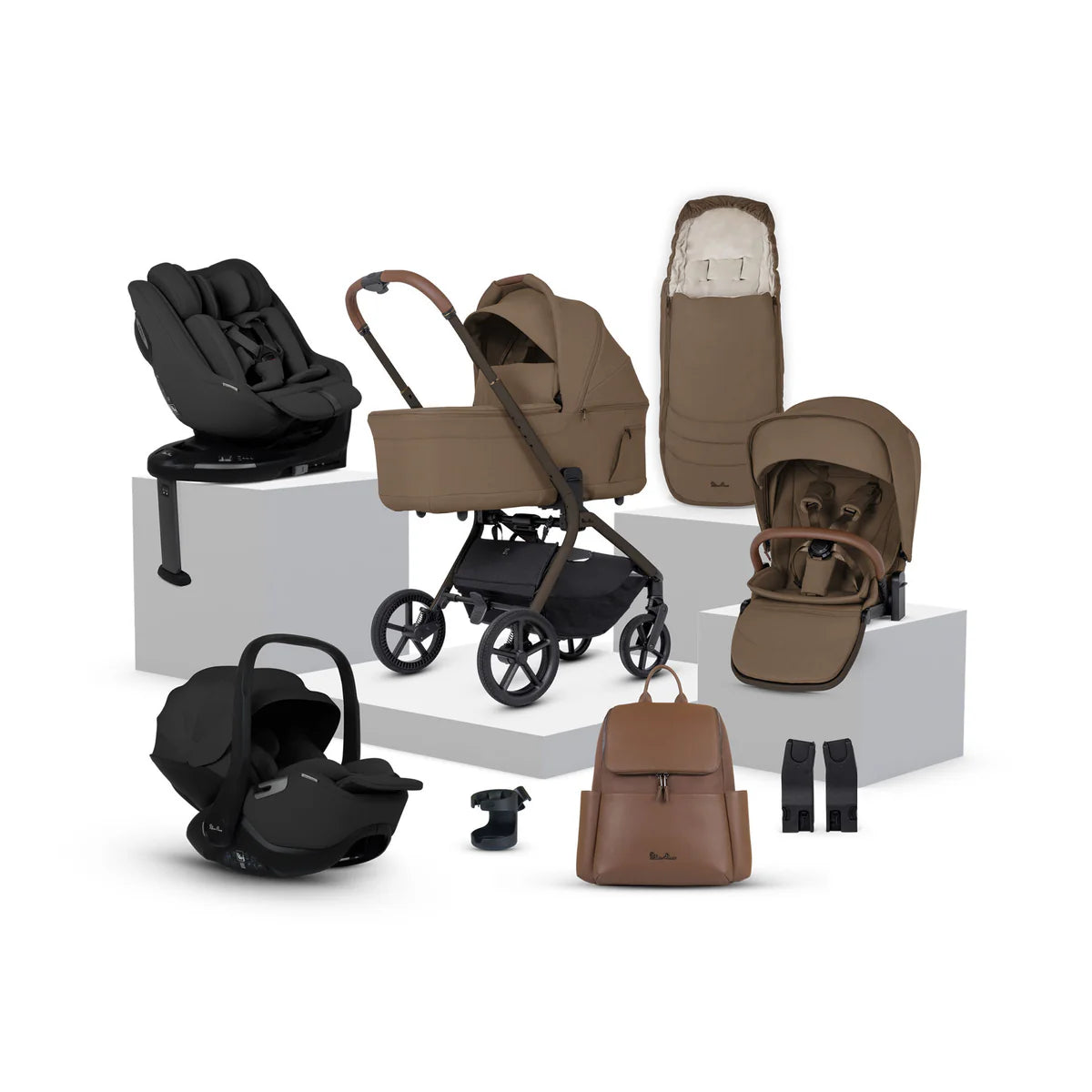 Silver Cross Breez Maple Travel System Ultimate 360 Family Car Seat Bundle (13 piece) Black Car Seat